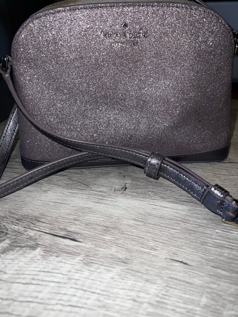 kate spade Metallic Lilac Glitter Crossbody Bag